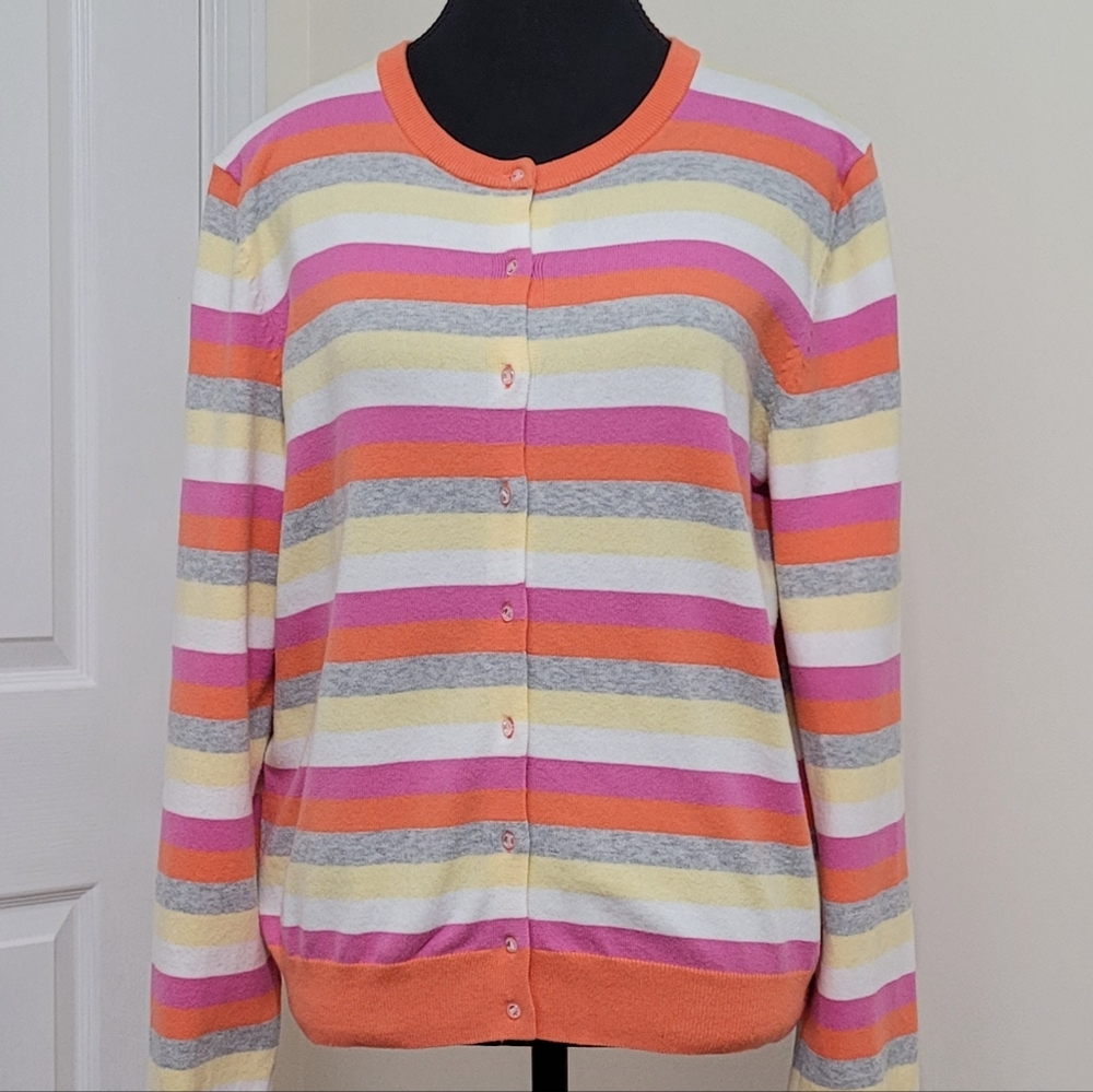Lord & Taylor Colorful Striped Cardigan